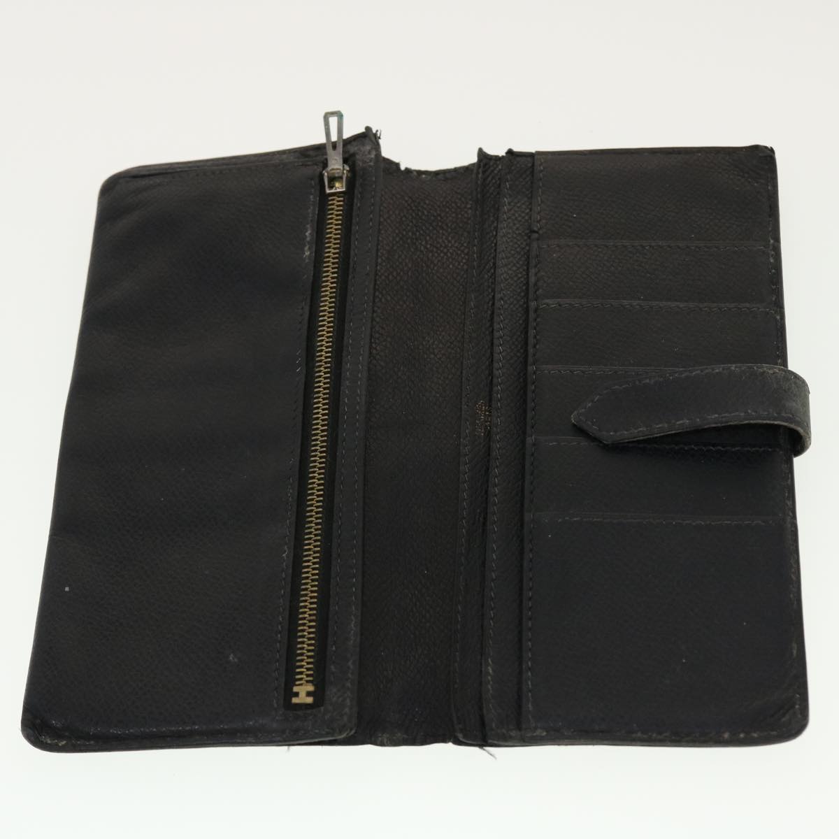 HERMES Wallet Leather 2Set Brown Black Auth bs5445