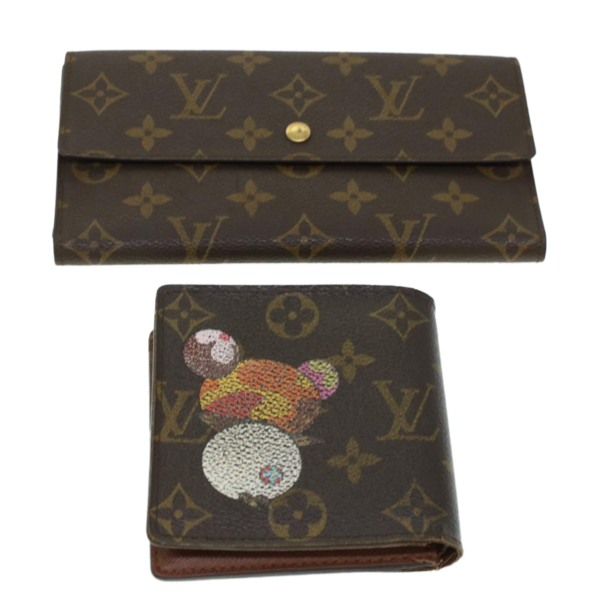 LOUIS VUITTON Monogram Monogram Panda Wallet 2Set LV Auth bs5446