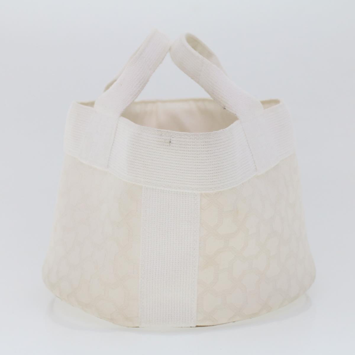 HERMES Hand Bag Canvas White Auth bs5448
