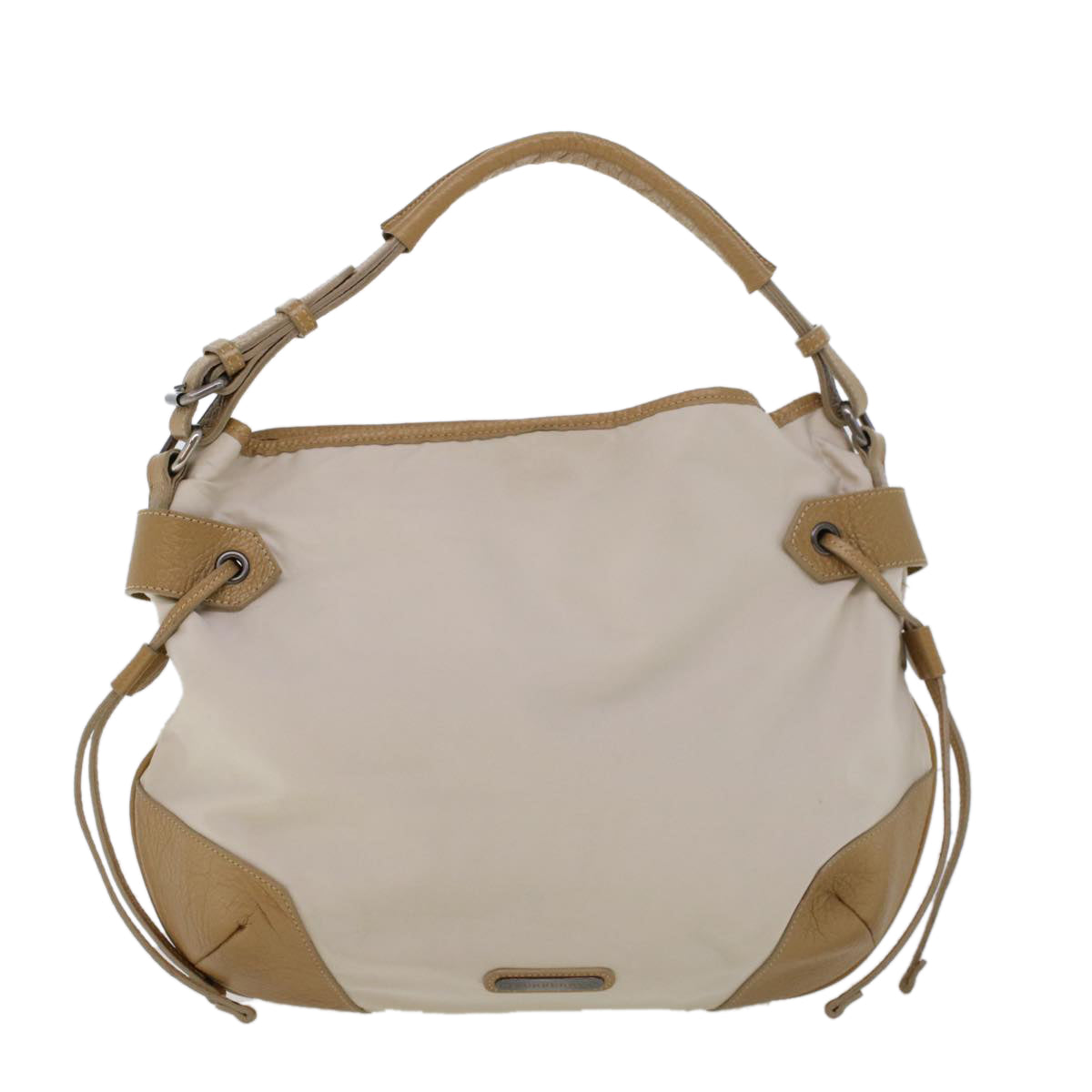 BURBERRY Shoulder Bag Nylon Beige Auth bs5453