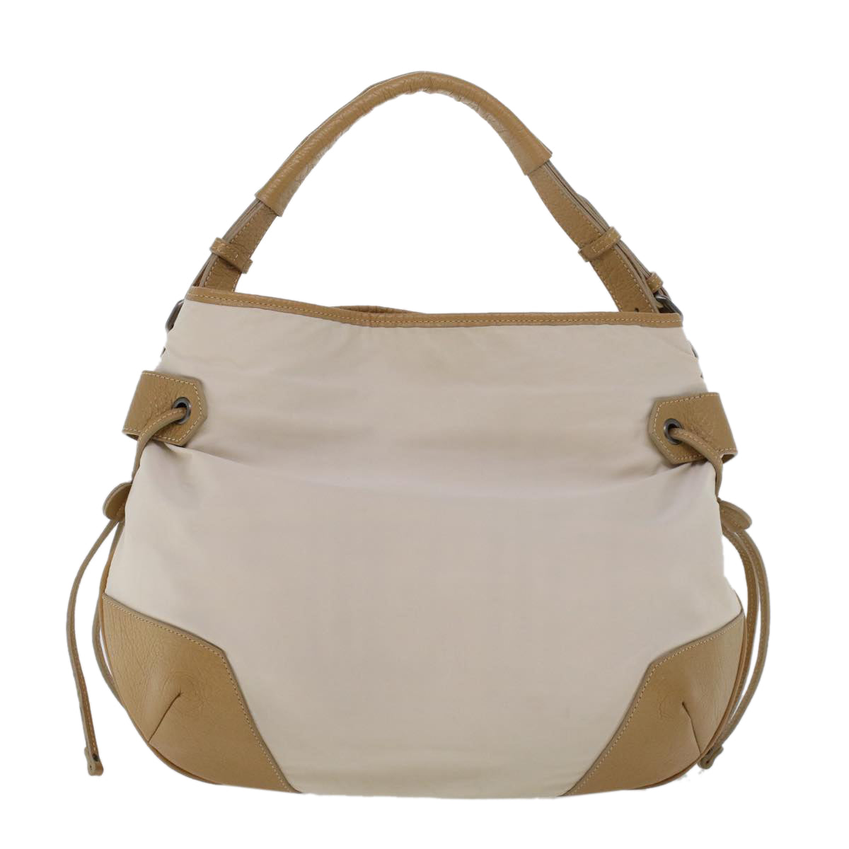 BURBERRY Shoulder Bag Nylon Beige Auth bs5453