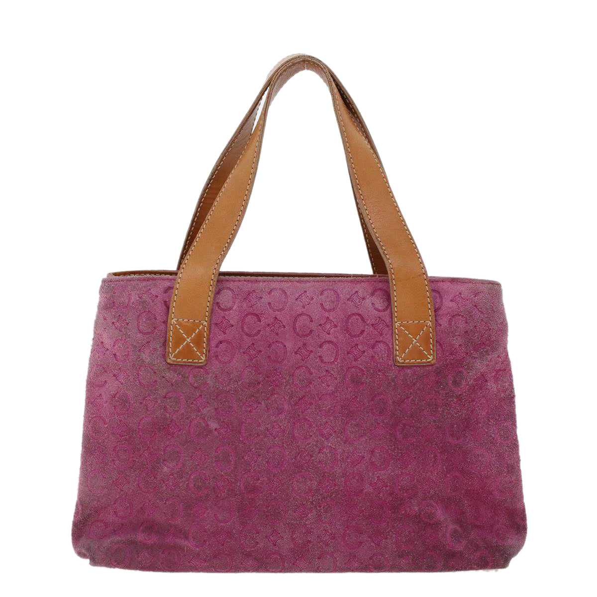 CELINE C Macadam Canvas Hand Bag Pink Auth bs5460 - 0