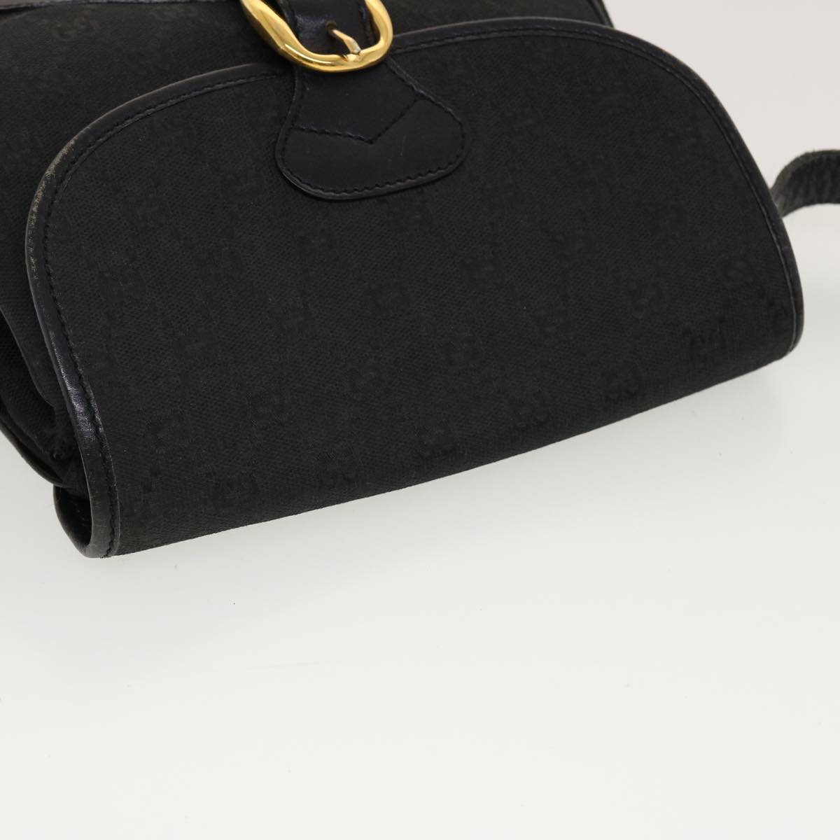 GUCCI GG Canvas Shoulder Bag Black Auth bs5469