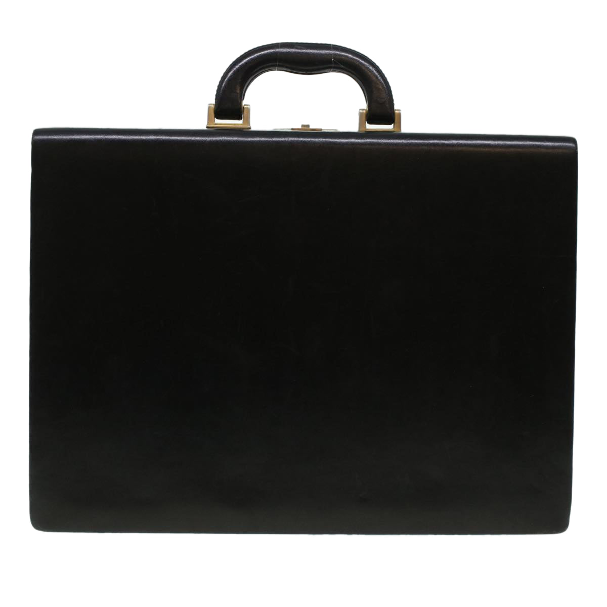 BALLY Business Bag Leather Black Auth bs5470