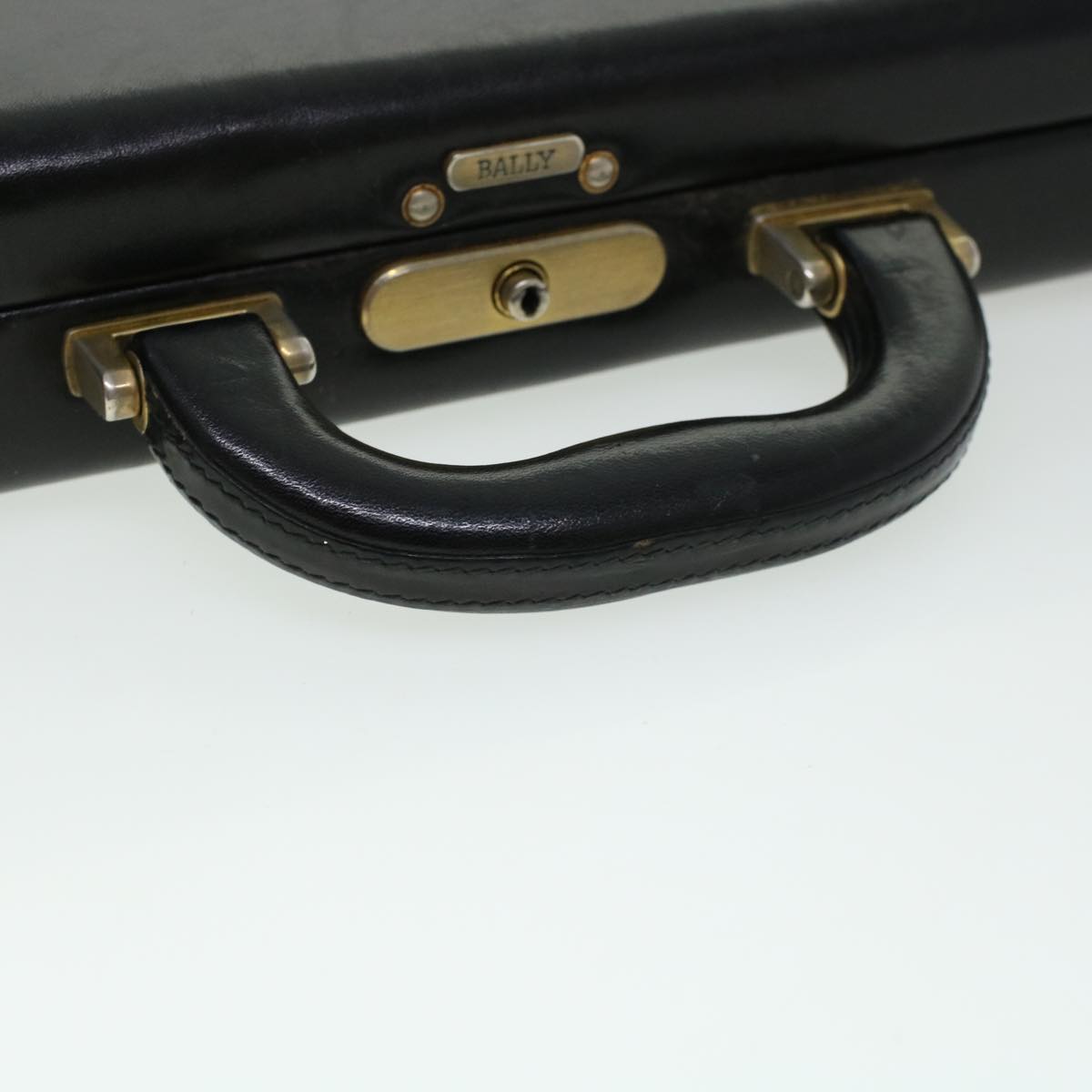 BALLY Business Bag Leather Black Auth bs5470