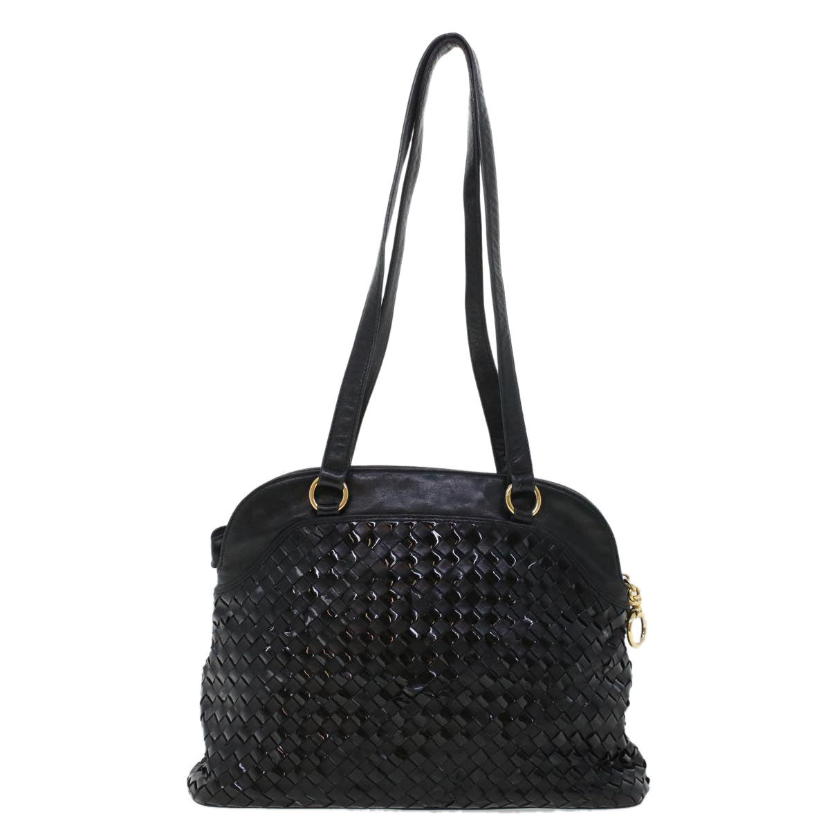 BALLY Shoulder Bag Leather Black Auth bs5497 - 0