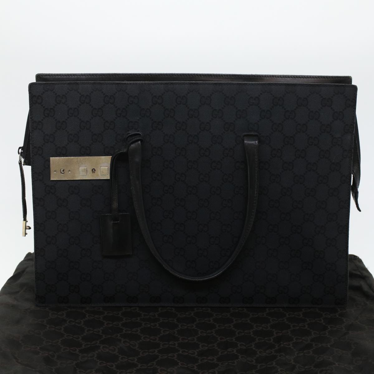 GUCCI GG Canvas Business Bag Black 0153708 Auth bs5512