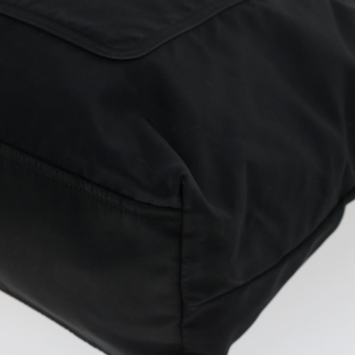 PRADA Tote Bag Nylon Leather Black Auth bs5533