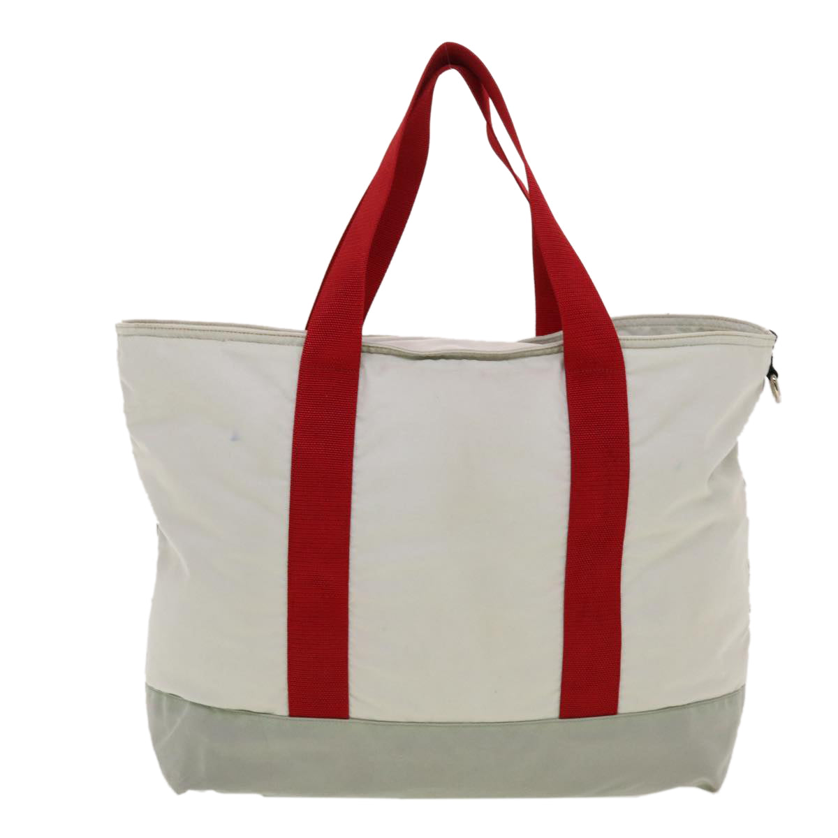 PRADA Tote Bag Nylon Gray Red Auth bs5544 - 0