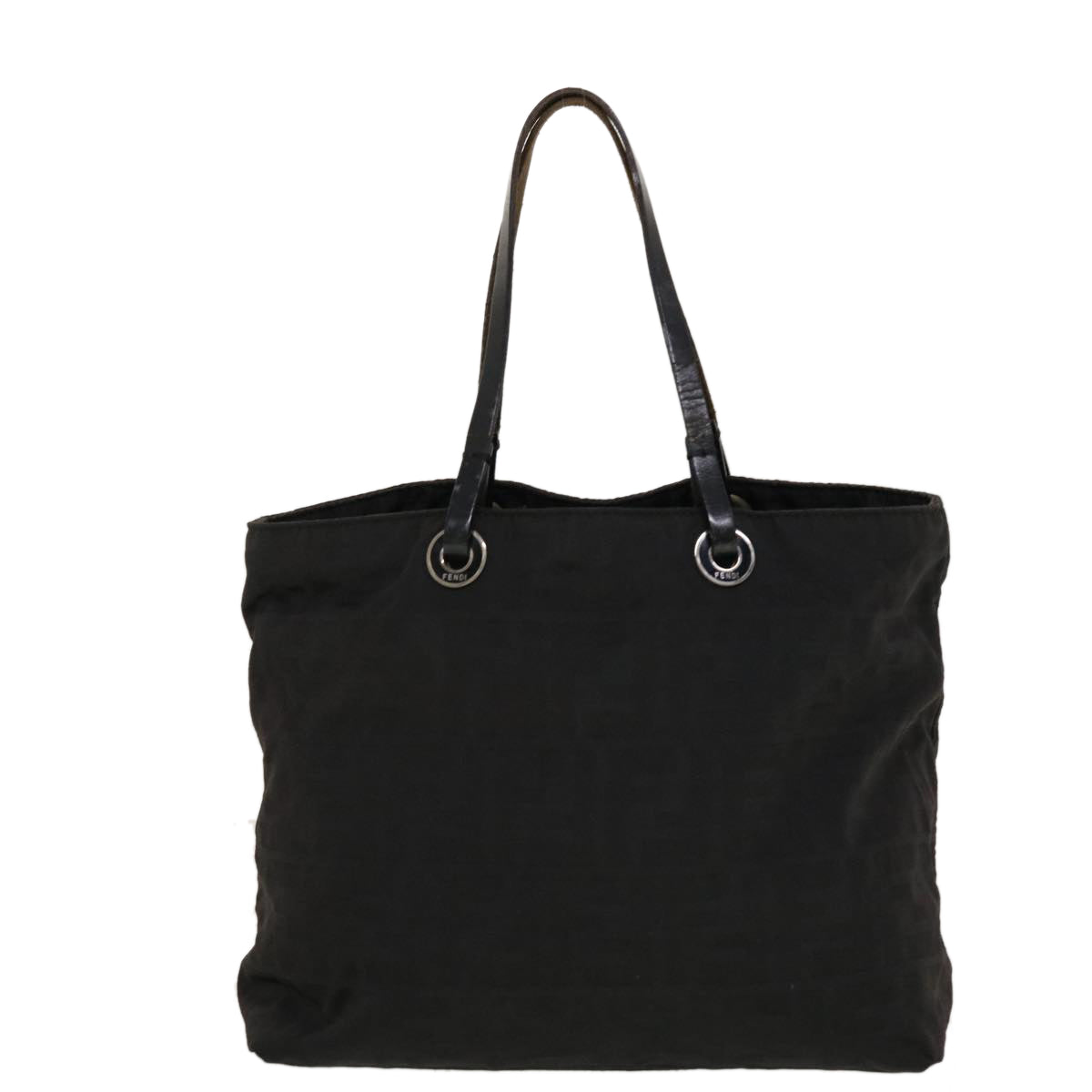 FENDI Zucca Canvas Tote Bag Nylon Black Auth bs5552 - 0