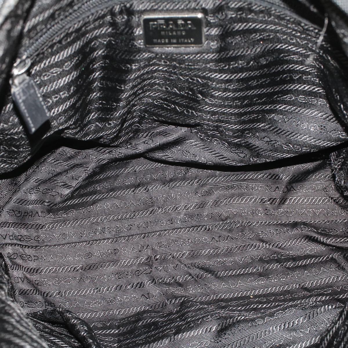 PRADA Hand Bag Wool Gray Auth bs5565