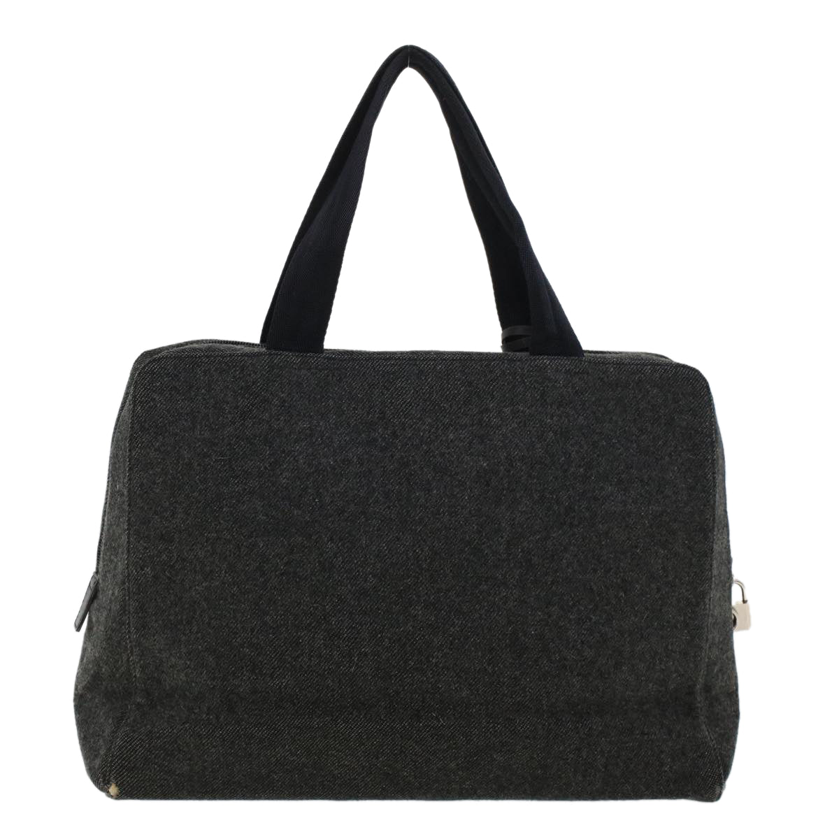 PRADA Hand Bag Wool Gray Auth bs5565 - 0