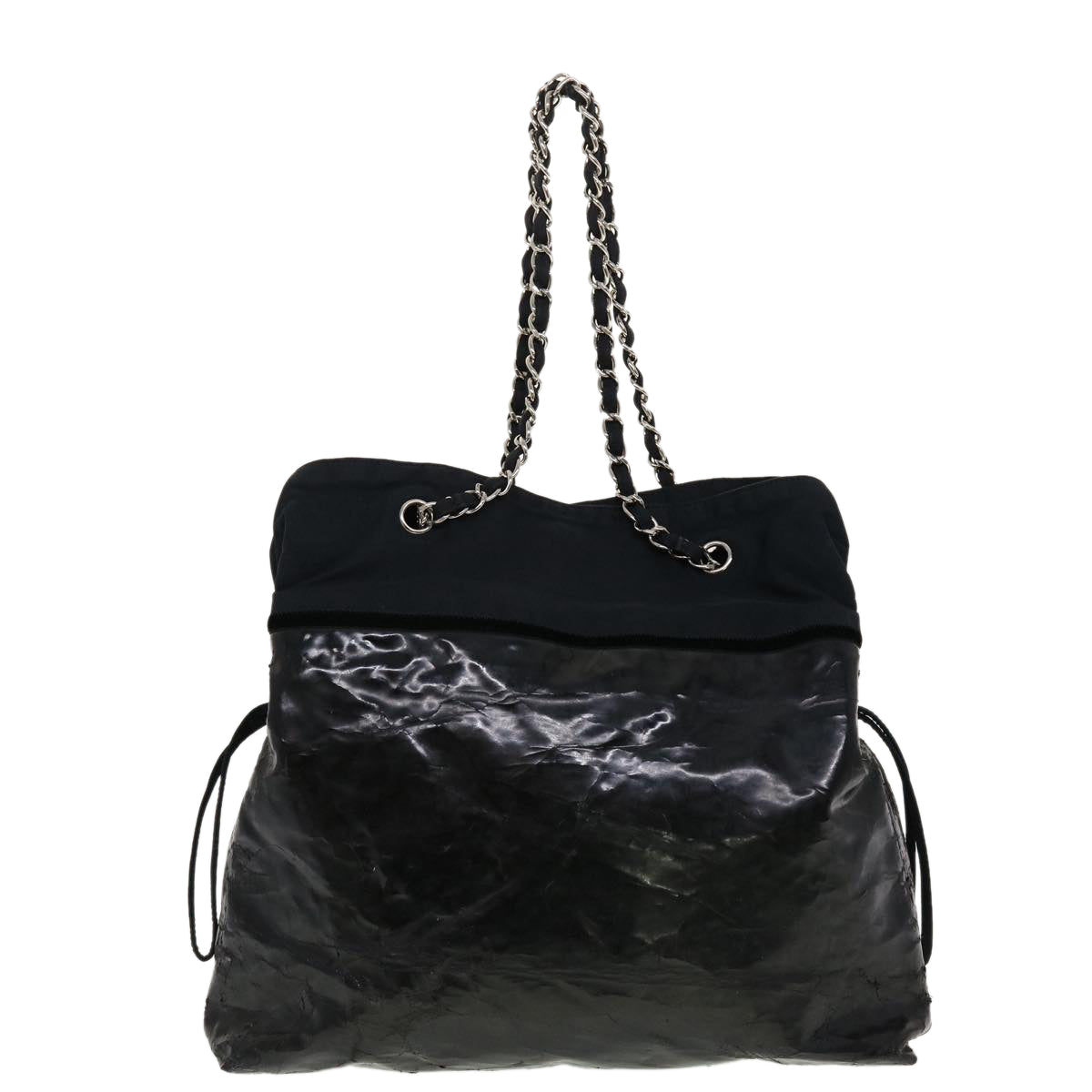 CHANEL Chain Shoulder Bag Patent leather Black CC Auth bs5567 - 0