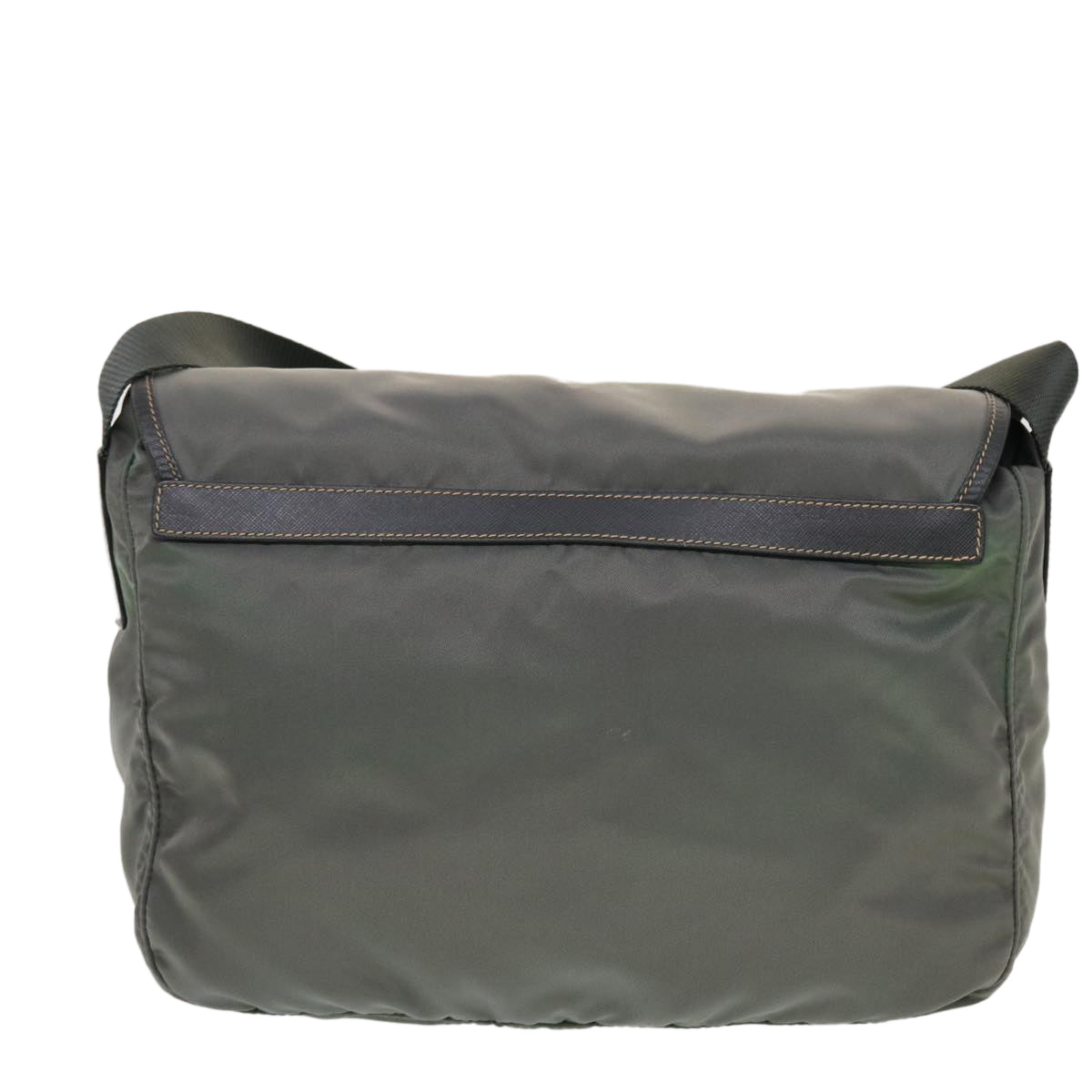 PRADA Shoulder Bag Nylon Gray Auth bs5638