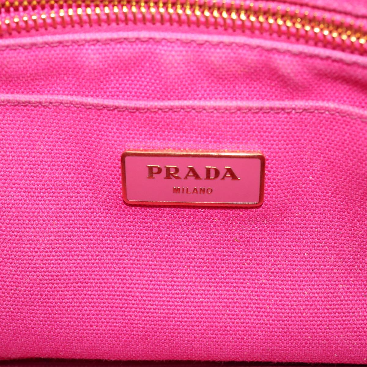 PRADA Kanapa PM Hand Bag Canvas Pink Auth bs5643