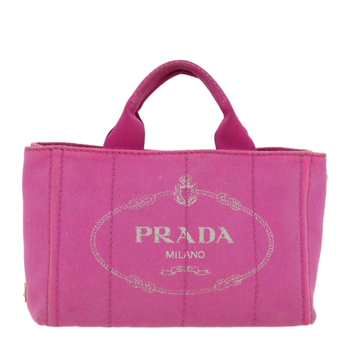 PRADA Kanapa PM Hand Bag Canvas Pink Auth bs5643 - 0