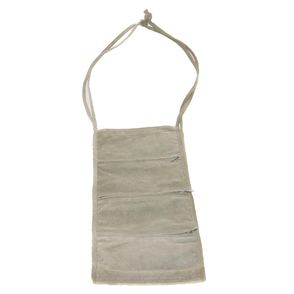 CHANEL Wall Hanging Pouch Suede Gray CC Auth bs5681