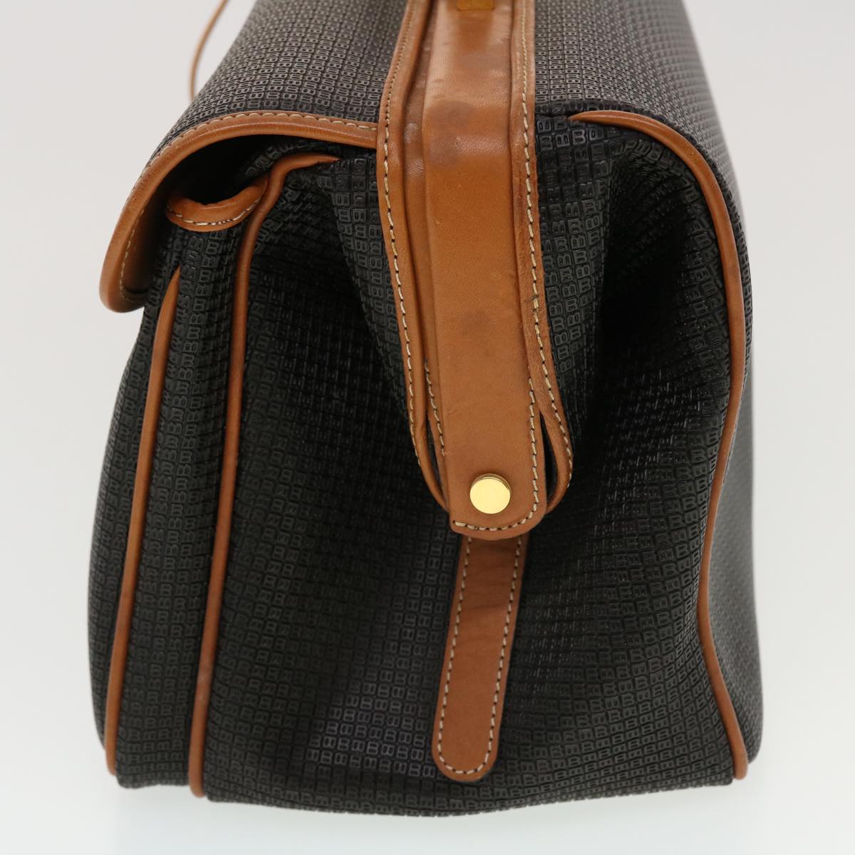BALLY Hand Bag PVC Leather Black Auth bs5693