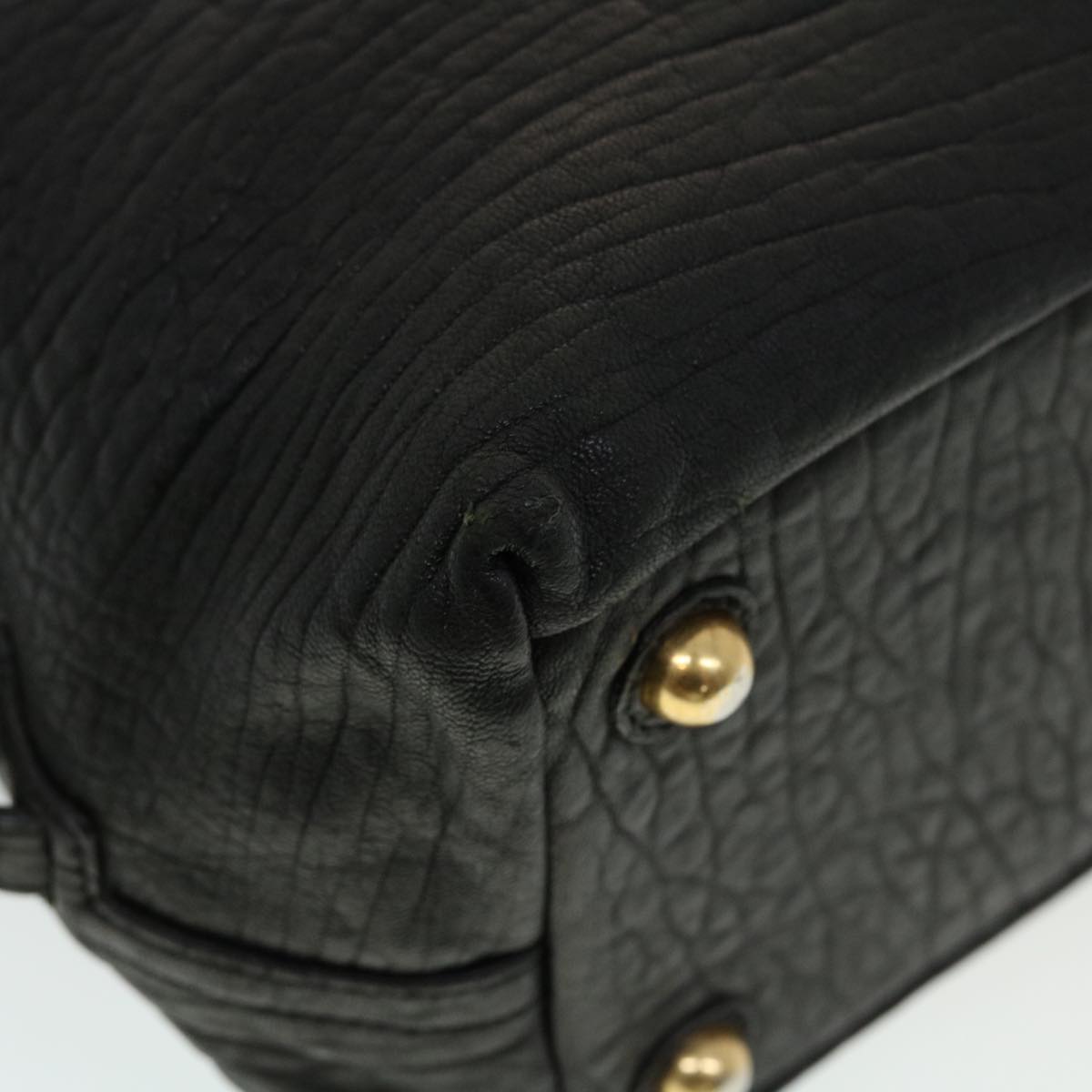 SAINT LAURENT Shoulder Bag Leather Black Auth bs5714