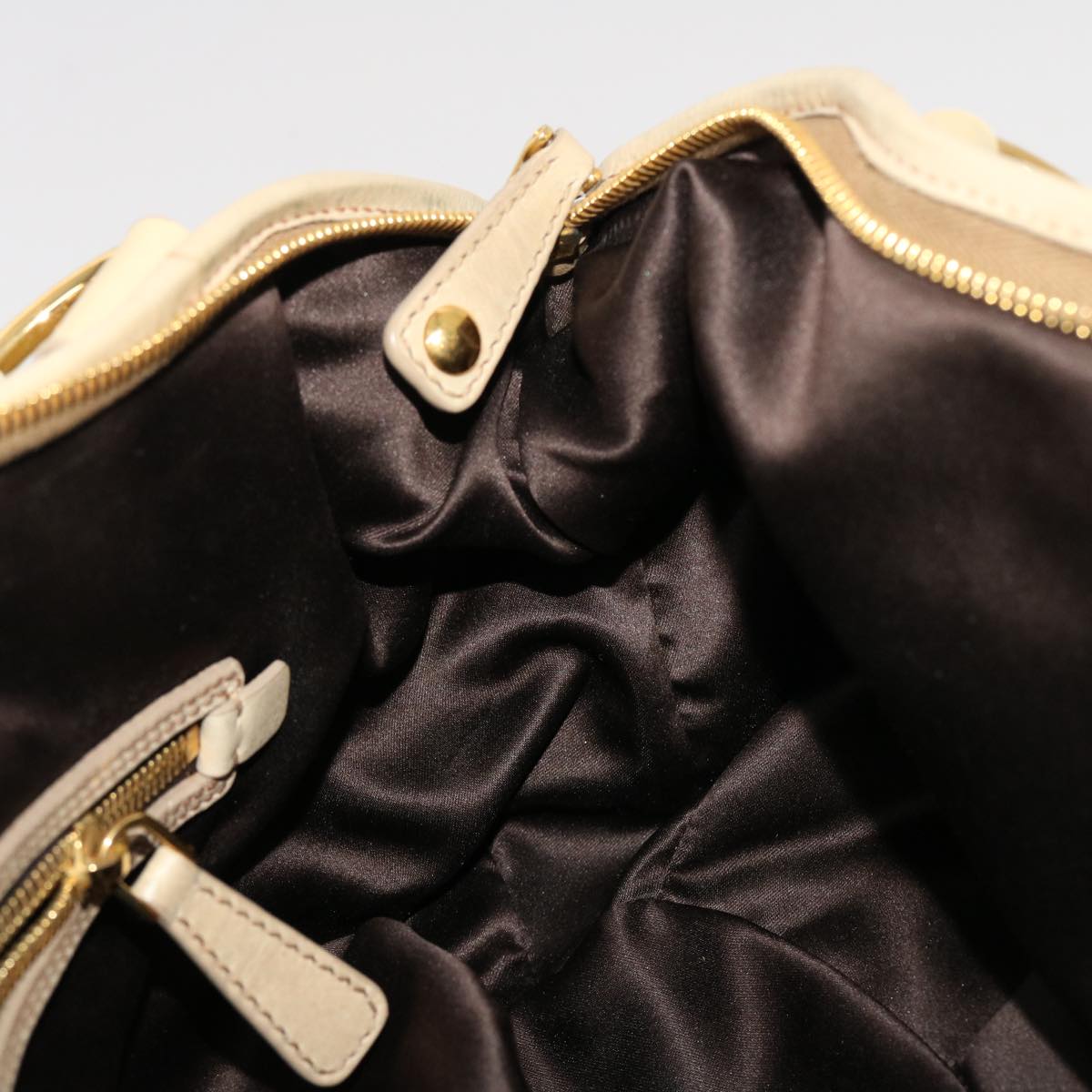 Miu Miu Shoulder Bag Leather Beige Auth bs5725