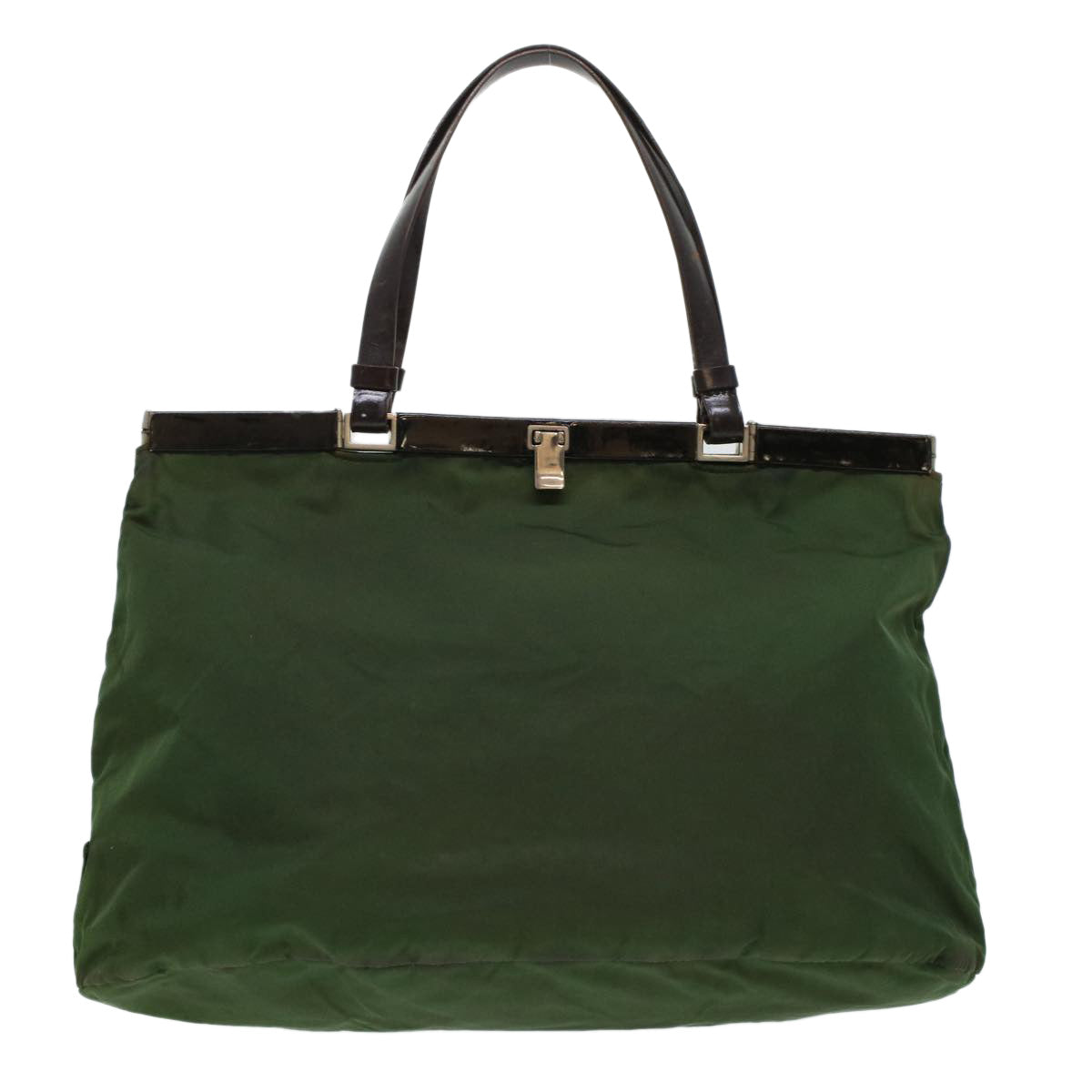 PRADA Tote Bag Nylon Green Auth bs5745