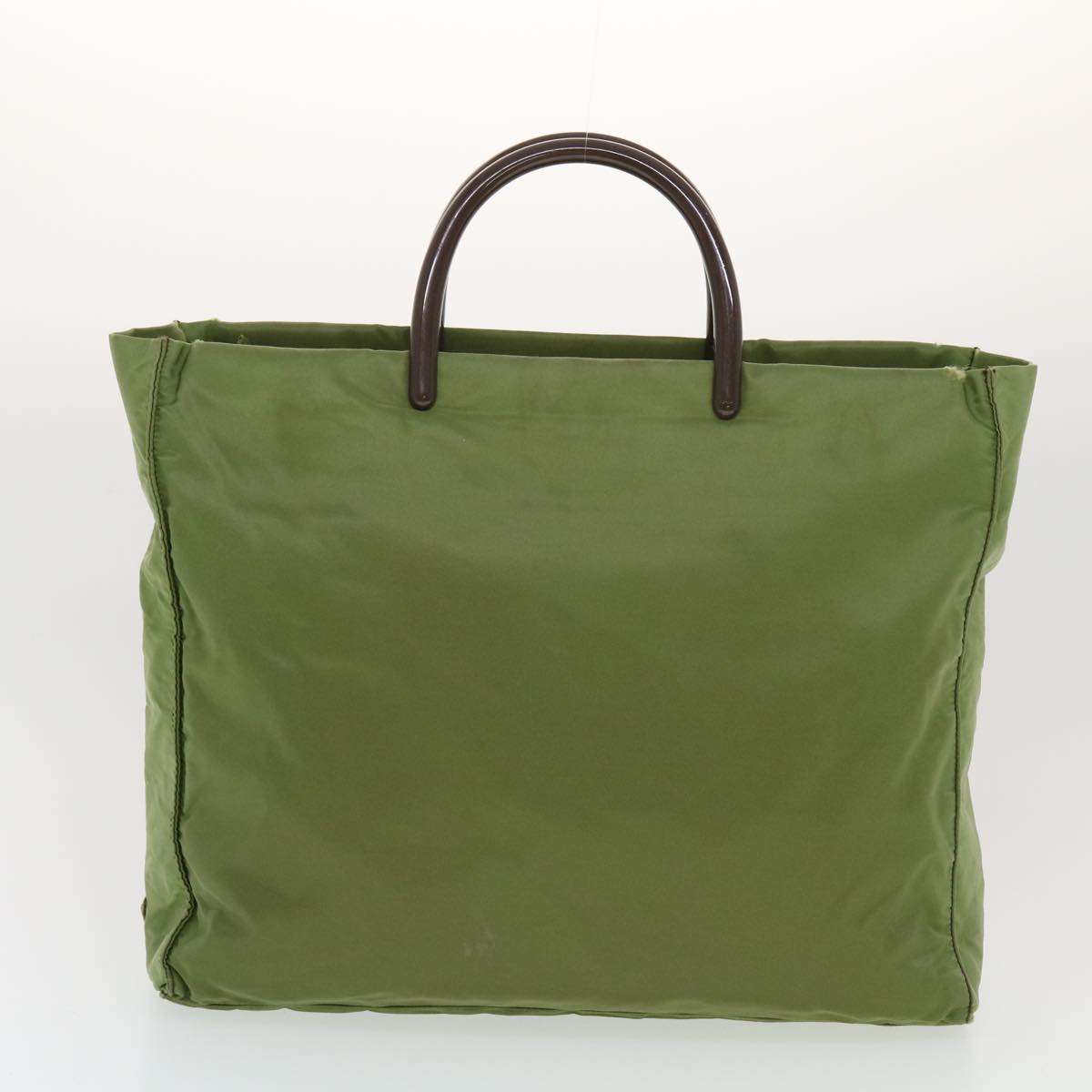 PRADA Hand Bag Nylon Canvas 2Set Green Beige Auth bs5769