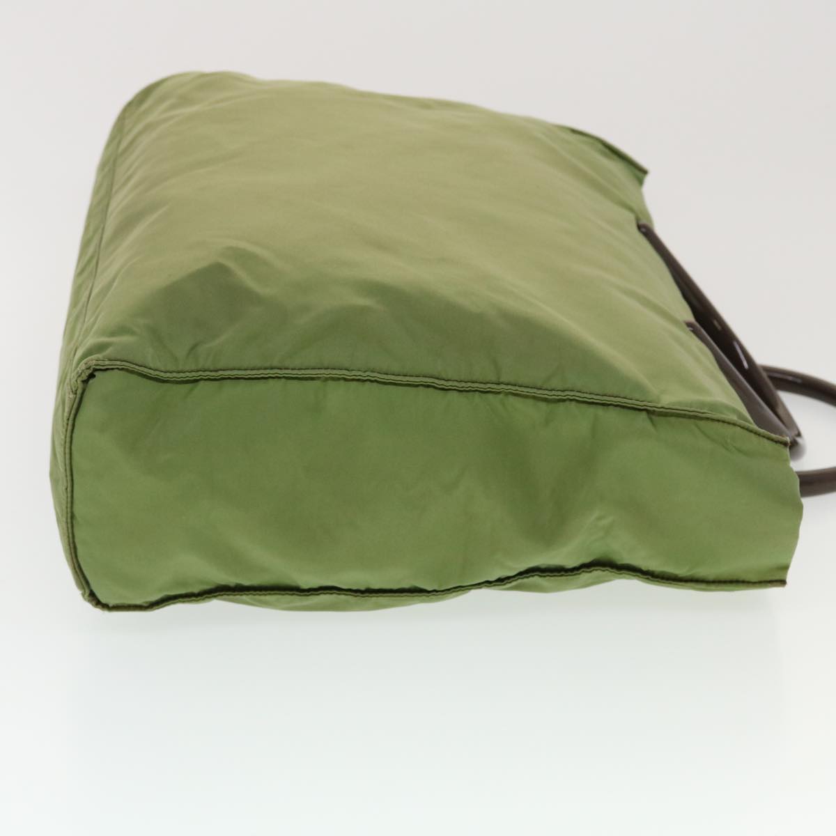 PRADA Hand Bag Nylon Canvas 2Set Green Beige Auth bs5769