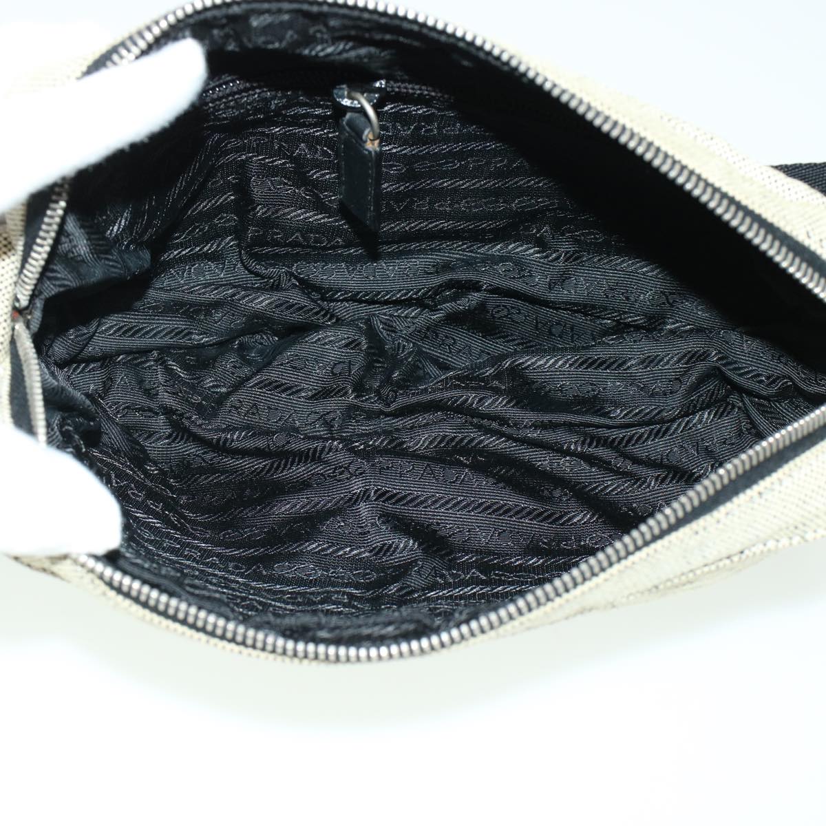 PRADA PRADA Sports Shoulder Bag Canvas Beige Auth bs5770