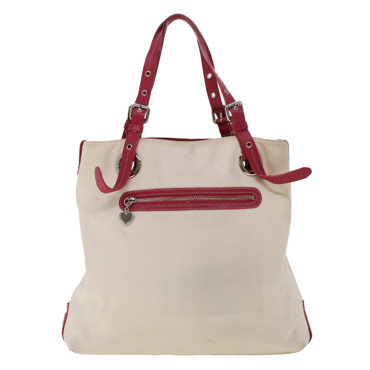 BURBERRY Tote Bag Canvas White Auth bs5772 - 0