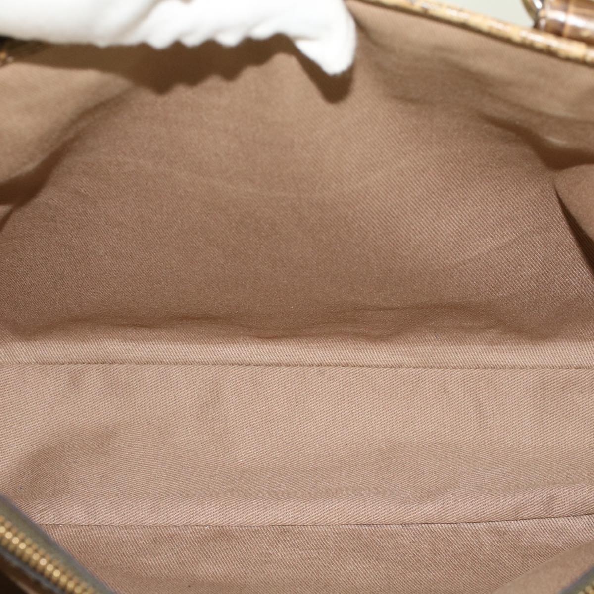 CELINE Macadam Canvas Boogie Bag Hand Bag Beige WC-ST-0068 Auth bs5785