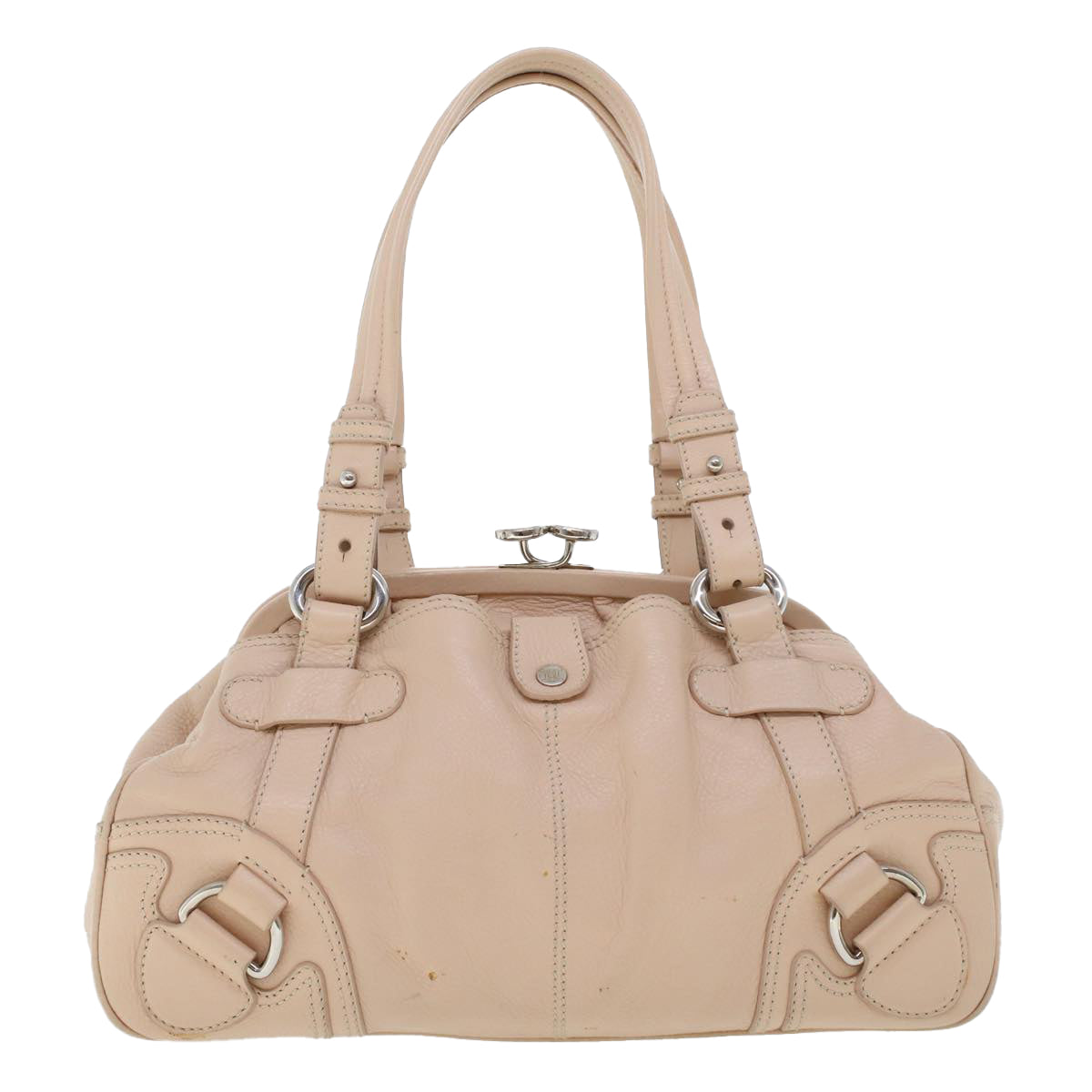 CELINE Shoulder Bag Leather Pink Auth bs5788 - 0