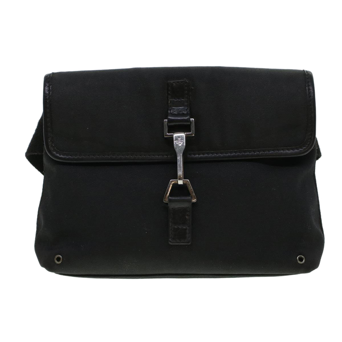 GUCCI Waist Bag Canvas Black 92543 Auth bs5795