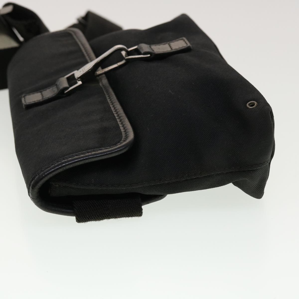 GUCCI Waist Bag Canvas Black 92543 Auth bs5795