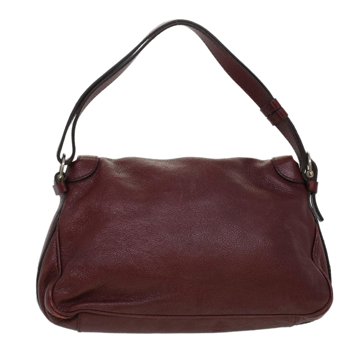 CELINE Fringe Shoulder Bag Leather Red Auth bs5797 - 0