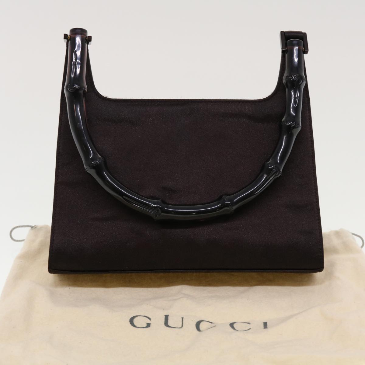 GUCCI Bamboo Shoulder Bag Satin Purple 000.0822 Auth bs5803