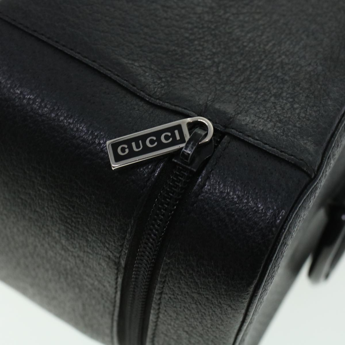 GUCCI Vanity Cosmetic Pouch Leather Black 039.1705.0710 Auth bs5804