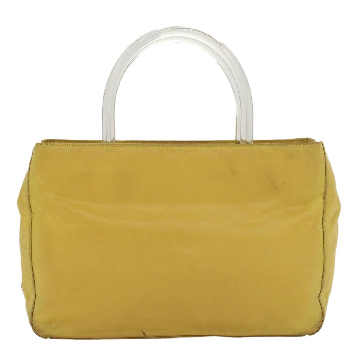 PRADA Hand Bag Nylon Yellow Auth bs5815