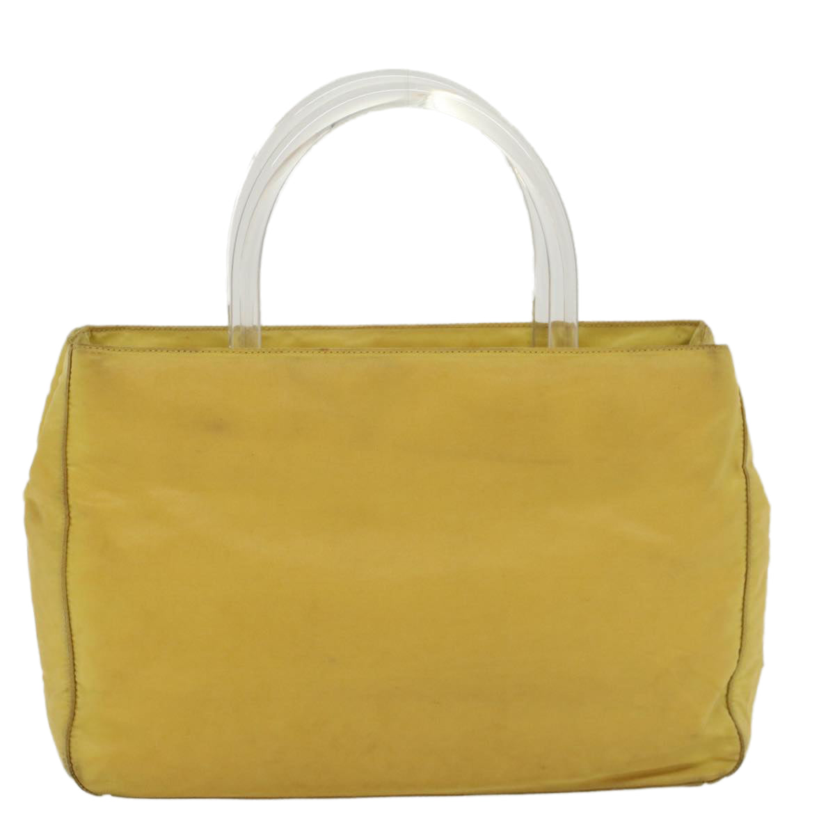 PRADA Hand Bag Nylon Yellow Auth bs5815