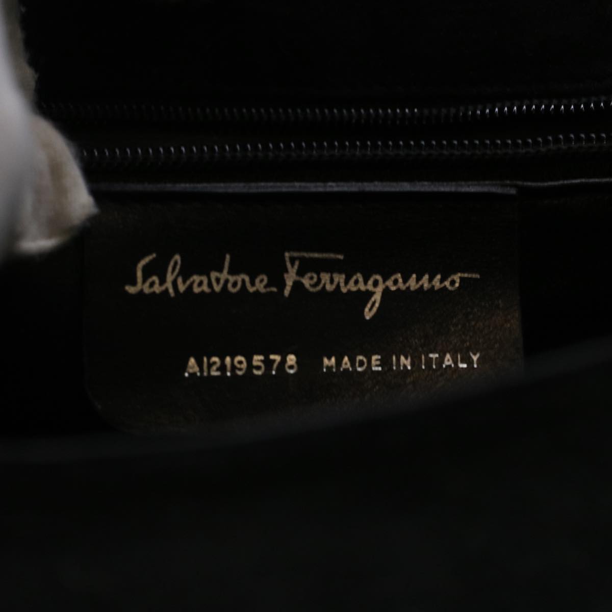 Salvatore Ferragamo Shoulder Bag Suede Black Auth bs5825
