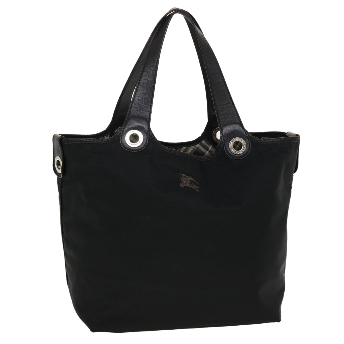 BURBERRY Tote Bag Nylon Black Auth bs5849