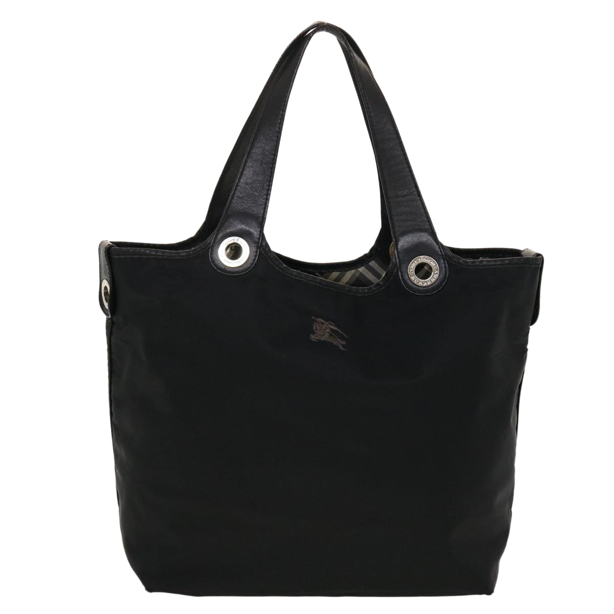 BURBERRY Tote Bag Nylon Black Auth bs5849