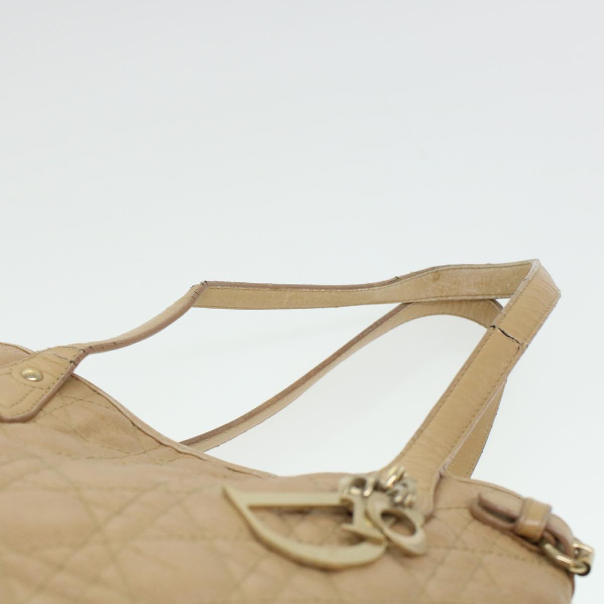 Christian Dior Lady Dior Canage Tote Bag Coated Canvas Beige Auth bs5870