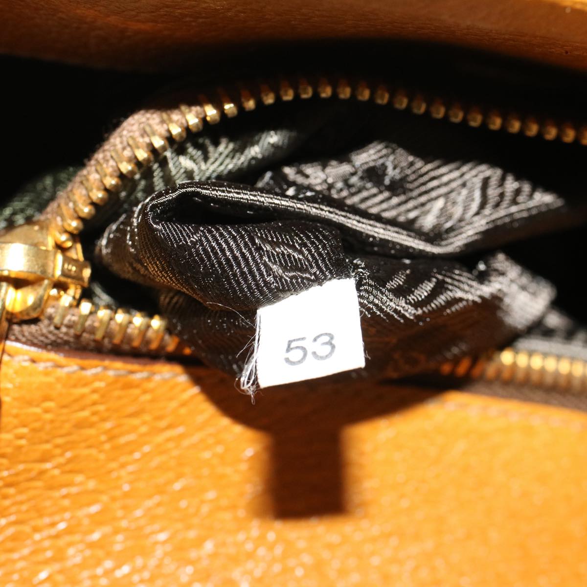 PRADA Clasp Hand Bag Canvas Leather Beige Auth bs5890