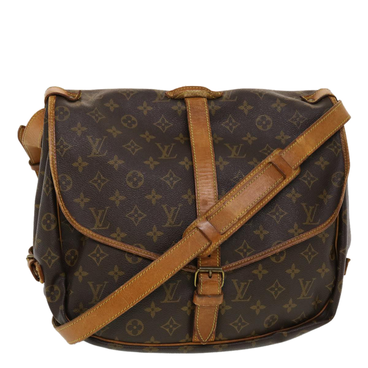 LOUIS VUITTON Monogram Saumur 35 Shoulder Bag M42254 LV Auth bs5936