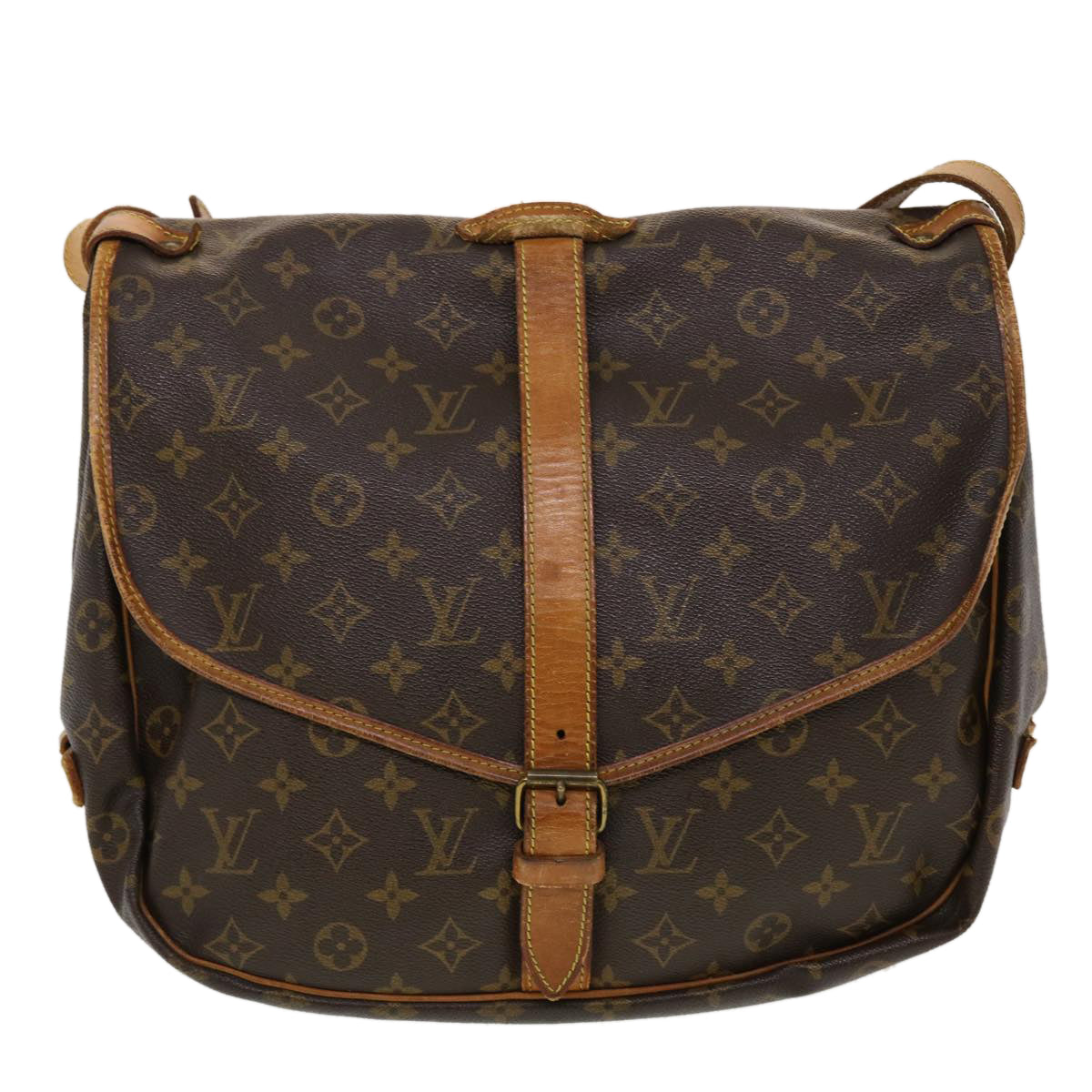 LOUIS VUITTON Monogram Saumur 35 Shoulder Bag M42254 LV Auth bs5936