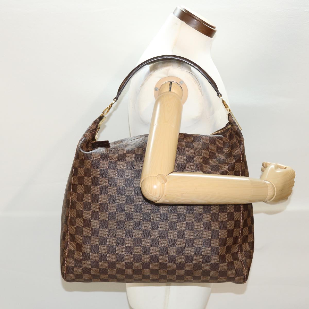 LOUIS VUITTON Damier Ebene Porto Bellow GM Shoulder Bag N41185 LV Auth bs5944