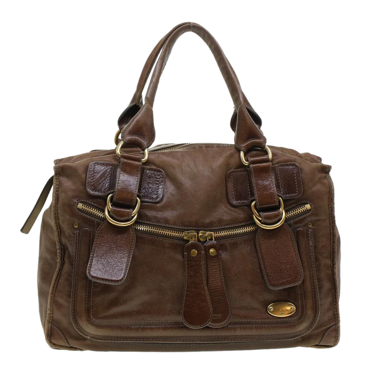 Chloe Tote Bag Leather Brown Auth bs5947