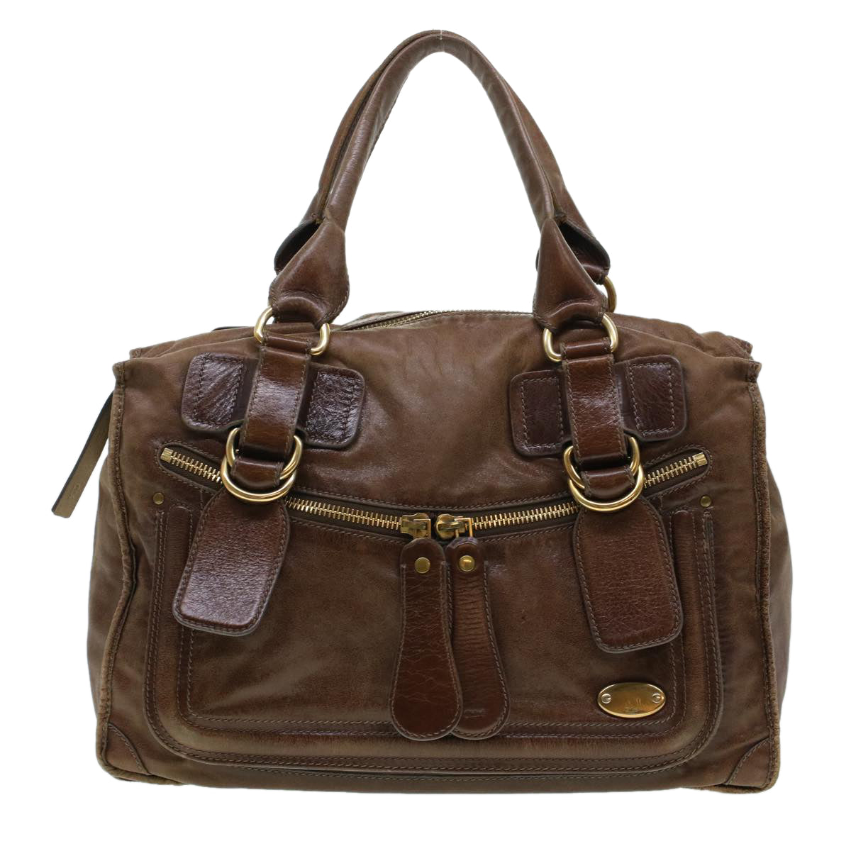 Chloe Tote Bag Leather Brown Auth bs5947