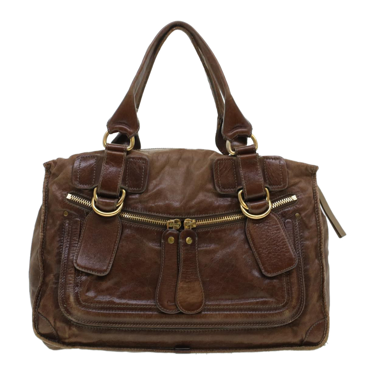 Chloe Tote Bag Leather Brown Auth bs5947 - 0
