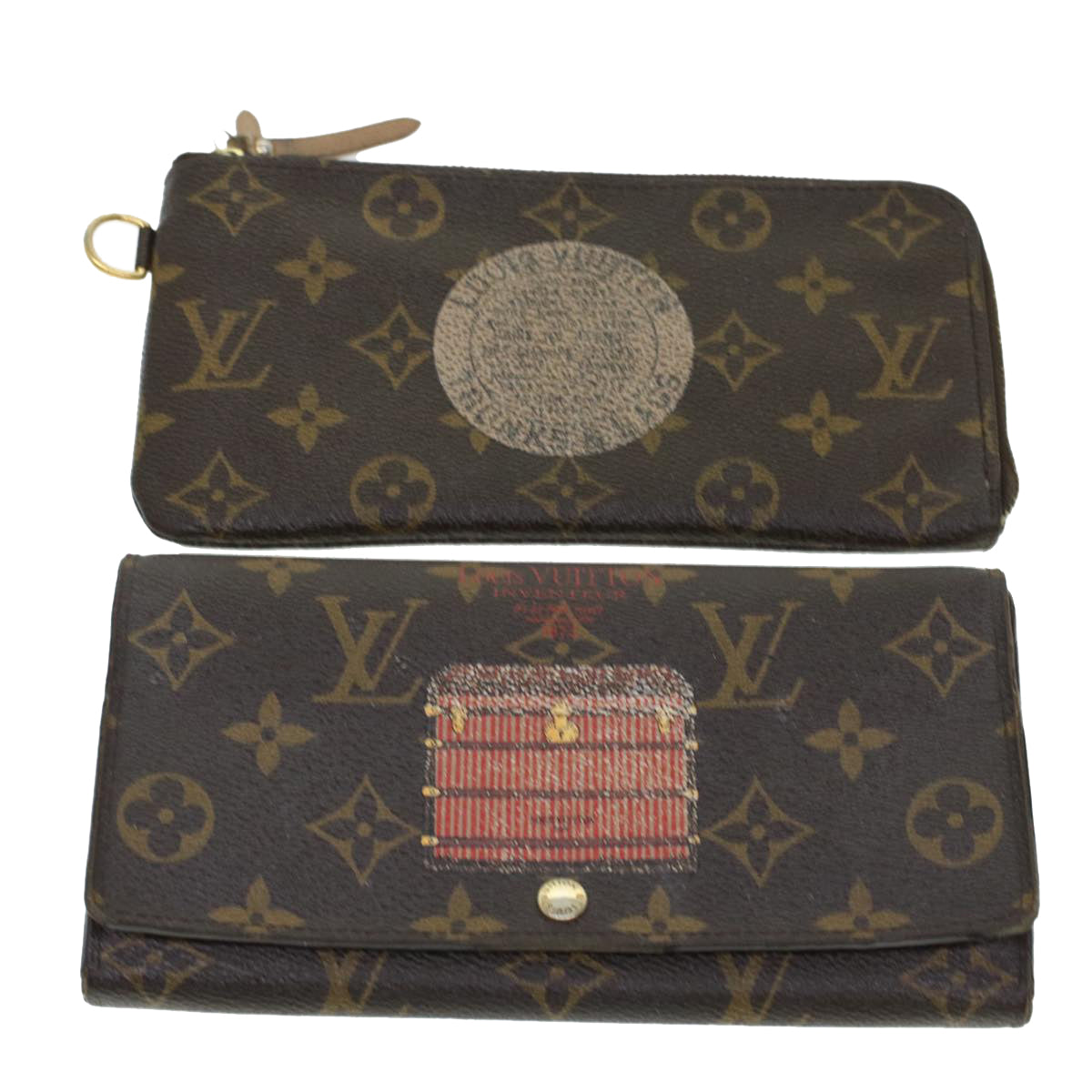 LOUIS VUITTON Monogram Long Wallet 2Set LV Auth bs5965